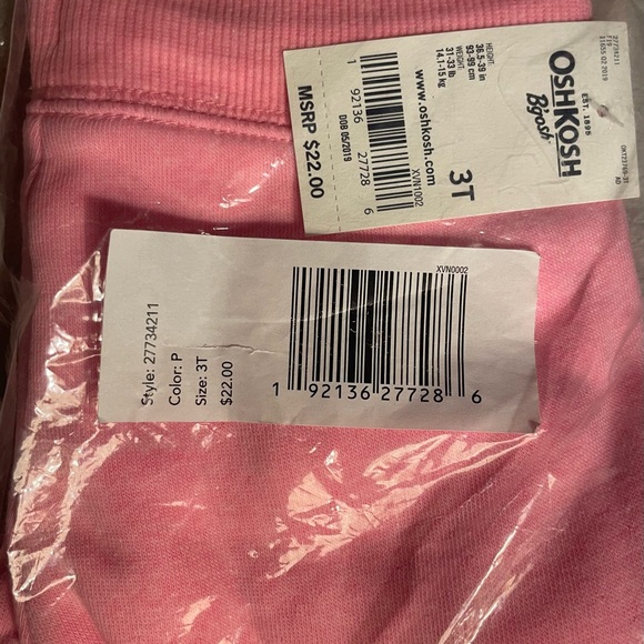 Oshkosh Little Girls Sparkle sweat hoodie and sweatpants separate pieces - Picture 3 of 3